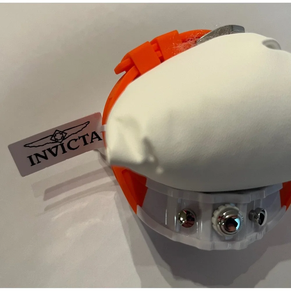 Invicta Racing Vaulthan 44 mm Orange Silicone Chronograph Black Dial Watch 69672